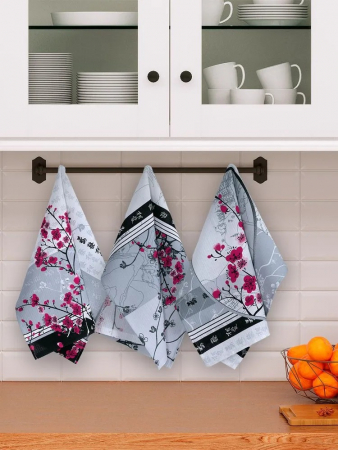 Набор из 3х вафельных полотенец / Азия 1