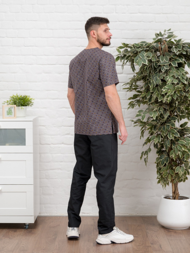 Рубашка медицинская мужская М-286-10589 Поплин