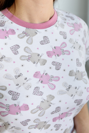 Ночная сорочка подростковая Ласка / зайчики розовый