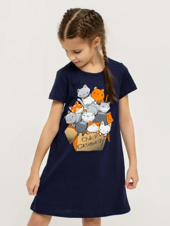 Детская сорочка "Коты в коробке" арт. дк309тс