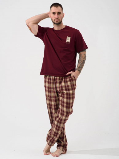 Мужская пижама "Счастливый билет" 2434-К/Ф / Бордовый