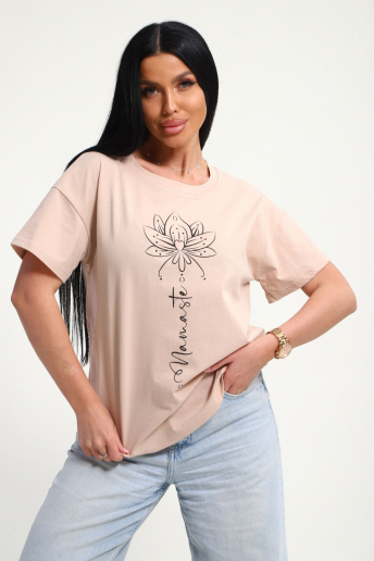 Женская футболка 85659 / бежевый