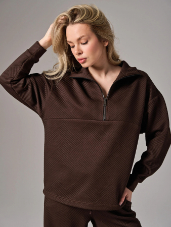 Женский костюм "Жаккард" 2450-Жак / Шоколадный