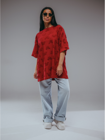 Женская футболка Ирбис / Махра, Микки бордо