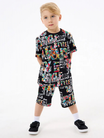 Детская пижама с шортами "Сорванец" / Город на черном