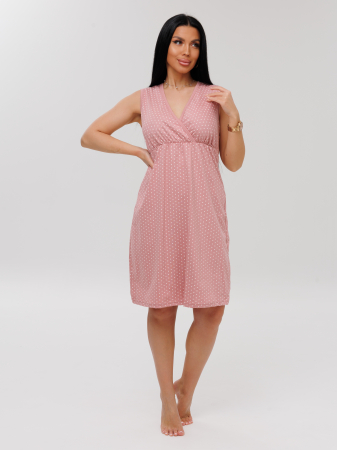 Женская сорочка для беременных Сор-80 (К) / Пыльная роза (горох)