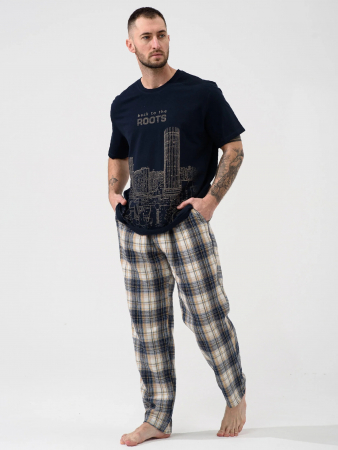 Мужская пижама "Огни ЕКБ" 2431-К/Ф / Синий