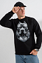 Мужской свитшот 8559 / черный+питбуль