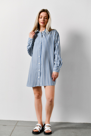 Женская блузка (рубашка) Тропический рай-2 / Голубая