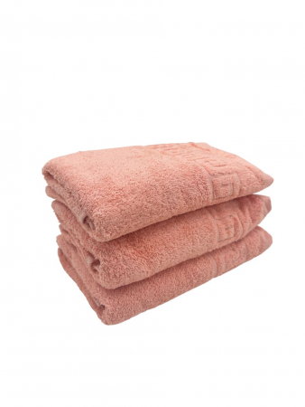 Полотенце махровое Туркмения греческий бордюр / персиковое 430 г/м2