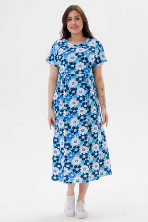 Платье женское из кулирки Миранда / Голубая ромашка