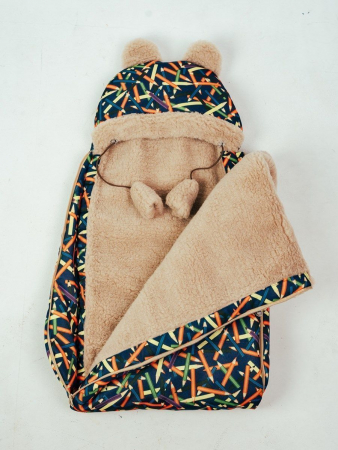 Детский конверт меховой на выписку / Карандаши