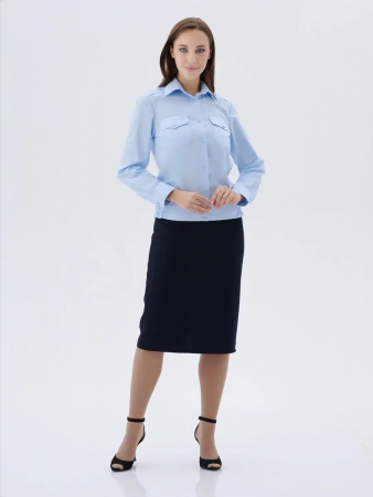 Женская рубашка форменная Полиция (длинный рукав) / Светло-голубой