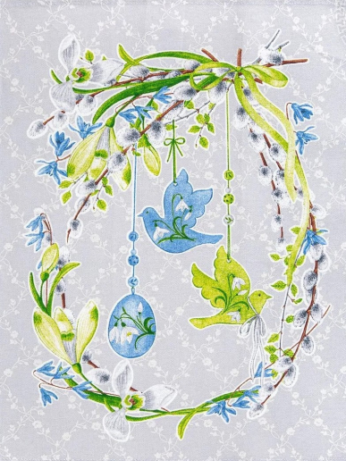 Полотенце кухонное рогожка купон / Пасха (в ассортименте)