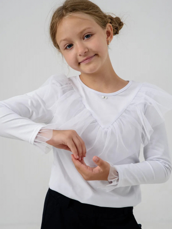 Детский джемпер "Аура" длинный рукав / Белый