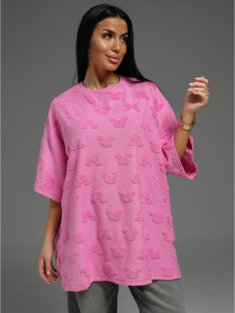 Женская футболка Ирбис / Махра, розовый микки