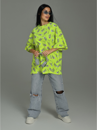 Женская футболка Ирбис / Салатовый