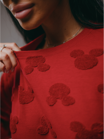 Женская футболка Ирбис / Махра, Микки бордо