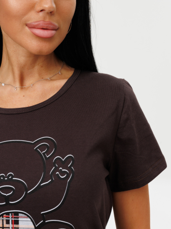 Женская пижама П-33(К) / Коричневый (коричневая клетка)