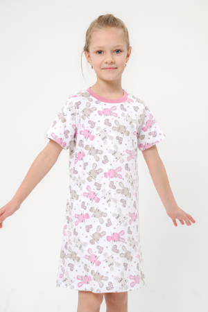 Ночная сорочка подростковая Ласка / зайчики розовый