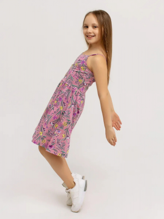 Детский сарафан "Кокетка" / Цветы розовый арт. дк169цр