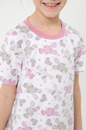 Ночная сорочка подростковая Ласка / зайчики розовый