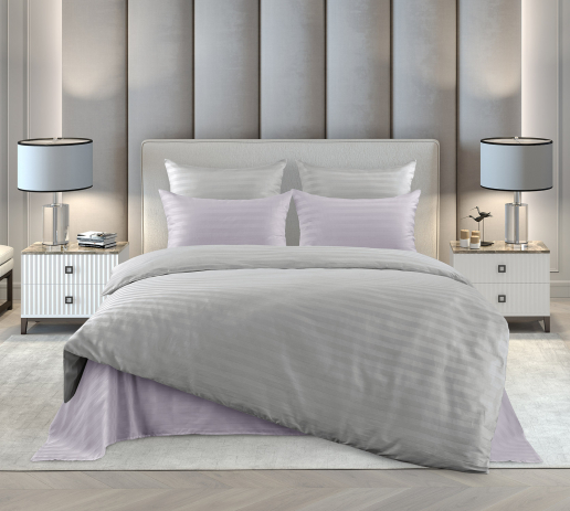 Постельное белье страйп-сатин ТМ Королевское искушение / Лаванда