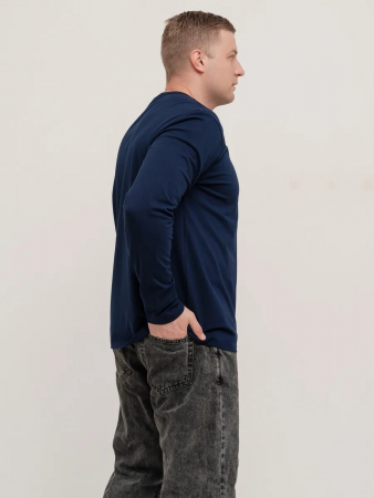 Мужской лонгслив "Оникс" арт.мк1282 / Темно-синий