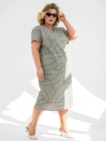 Женское платье "Вологда" 1929-П/л / Хаки