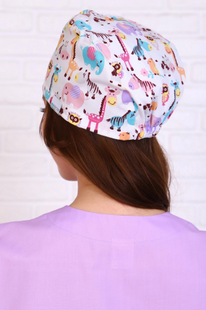 Колпак медицинский 9-03-07-0 Низкий с принтом / Cotton 120