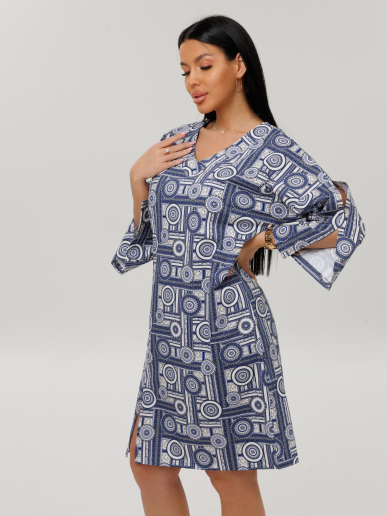 Женская туника Т-222(К) / Синий (узоры)