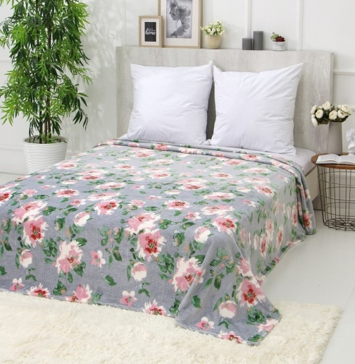 Плед велсофт №291 / Бутоны