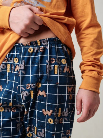 Детская пижама "Дрема" длинный рукав / Оранжевый