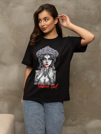 Женская футболка мод.2157/1 / Черный