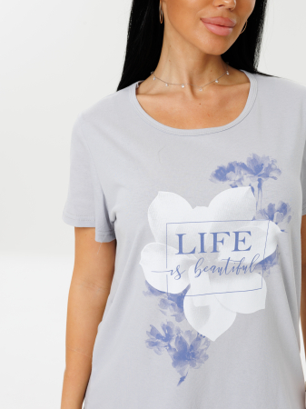 Женская пижама П-33(К) / Синий (надписи)