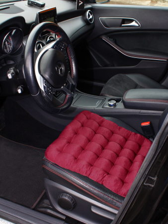 Подушка в автомобиль с гречневой лузгой арт. APG25 / Бордовый