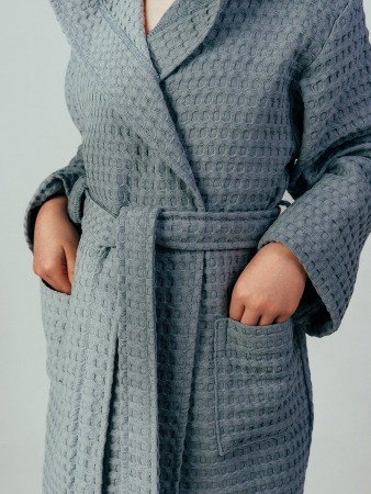 Детский вафельный халат "Комфорт" / серый