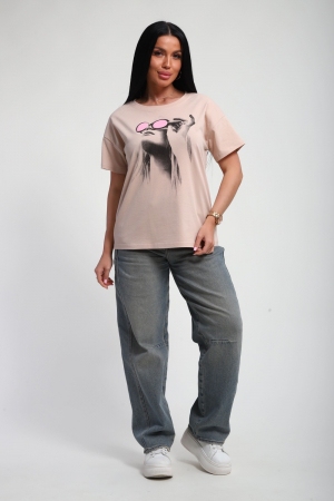 Женская футболка 85660 / бежевый