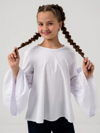 Детский джемпер "Лора" длинный рукав / Белый