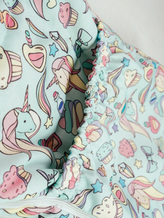 Детский конверт меховой на выписку / Единороги