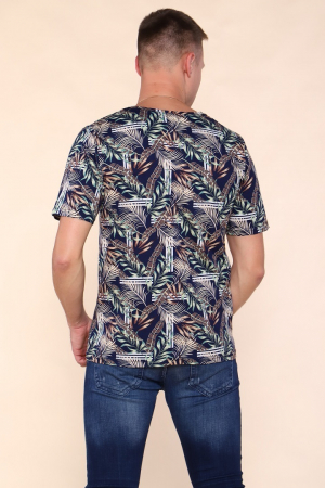 Мужская футболка Папоротник 2217 / Темно-синий