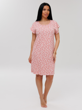 Женская сорочка Сор-107(Каш) / Розовый (ромашки)