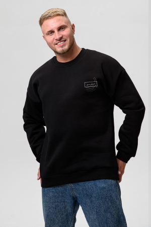 Мужской свитшот 8559 / черный+космонавт