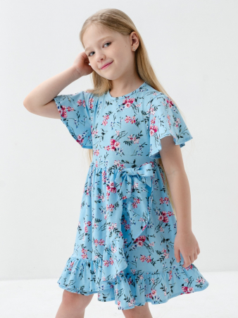 Детское платье "Мальва" / Ярко-голубой