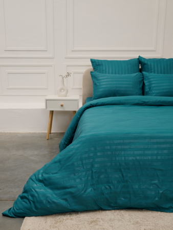 Пододеяльник микрофибра страйп / Морская волна