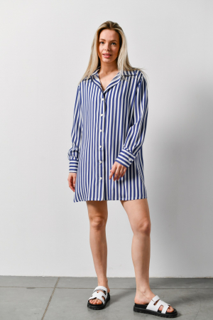 Женская блузка (рубашка) Тропический рай-2 / Синяя