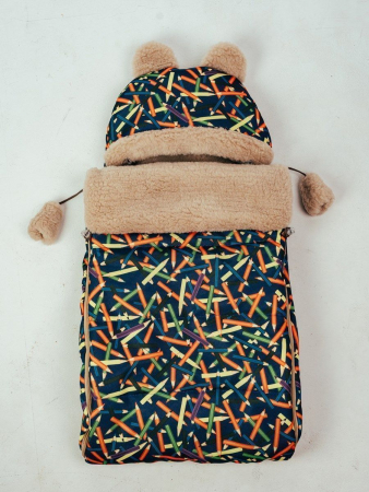 Детский конверт меховой на выписку / Карандаши