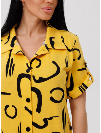 Женский халат Х-105(К) / Желтый (узоры)