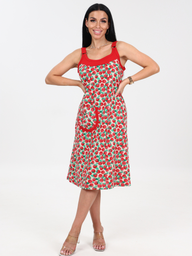 Женский сарафан МАТРЕШКА-2 СК-2206 / Малина на экрю