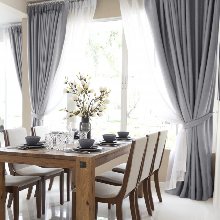 Комплект штор "Волшебная Ночь" Рогожка / Базальт